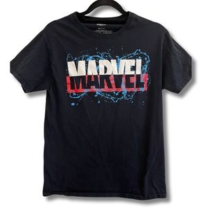 5/$25 Marvel Logo Paint Splatter Black T-Shirt